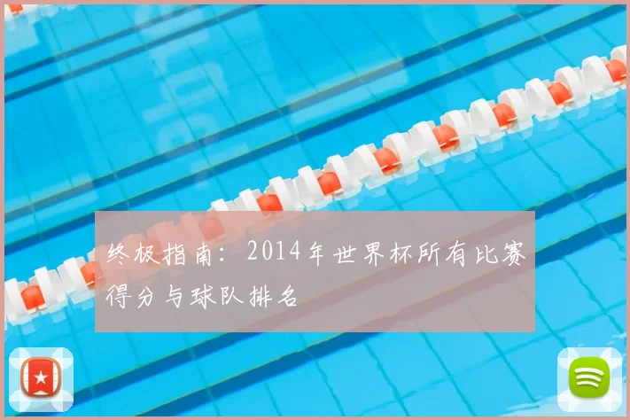 终极指南：2014年世界杯所有比赛得分与球队排名